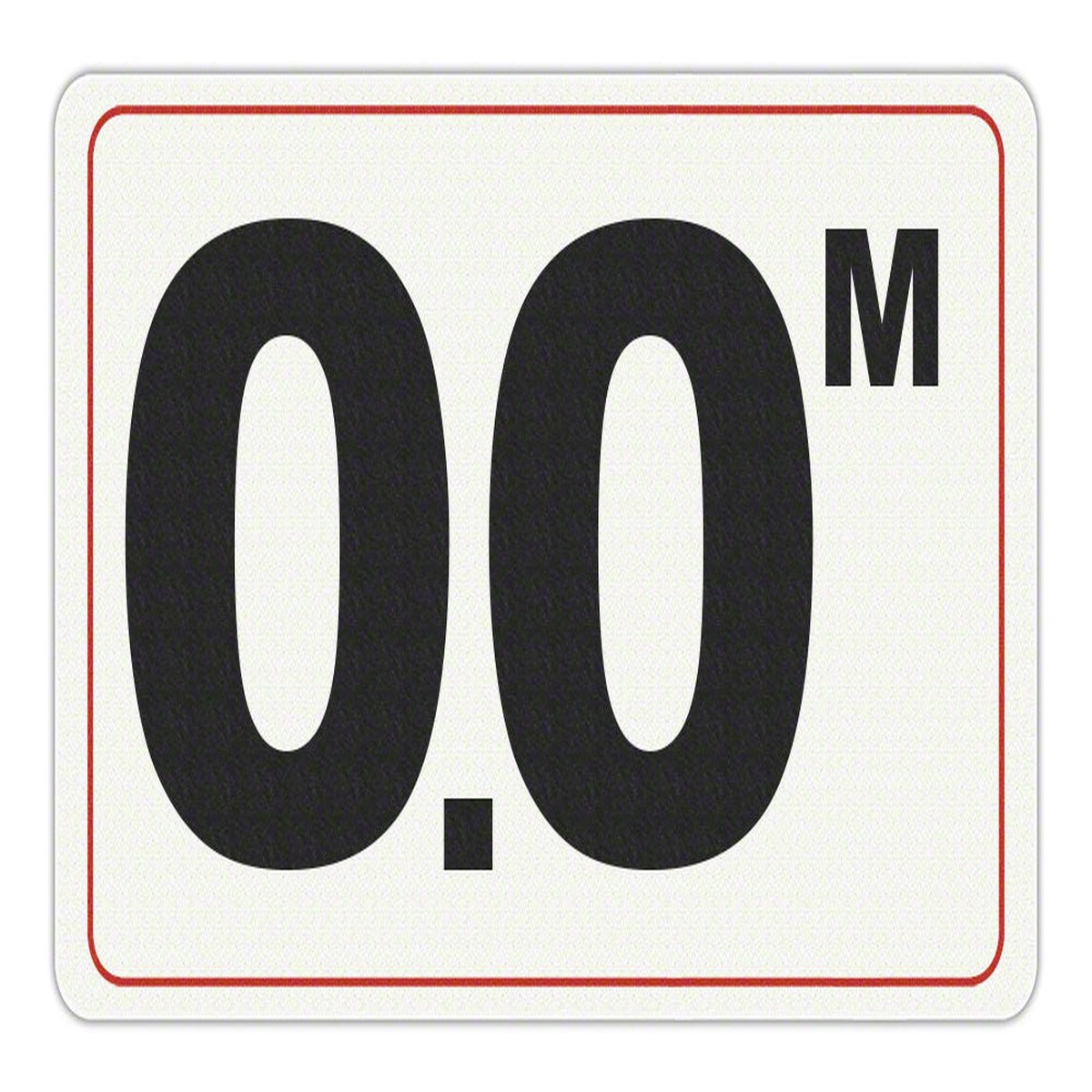 0.0 M - Adhesive Depth Marker - 10 Inch x 6 Inch with 4 Inch Lettering