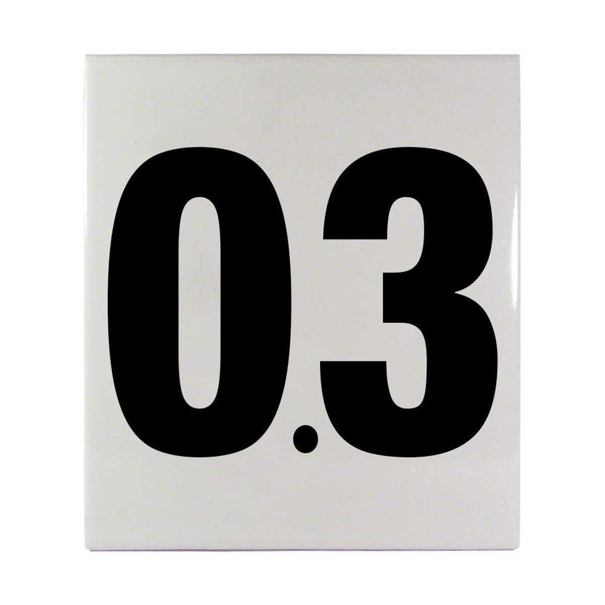 0.3 Ceramic Smooth Tile Depth Marker 6 Inch x 6 Inch with 4 Inch Lettering