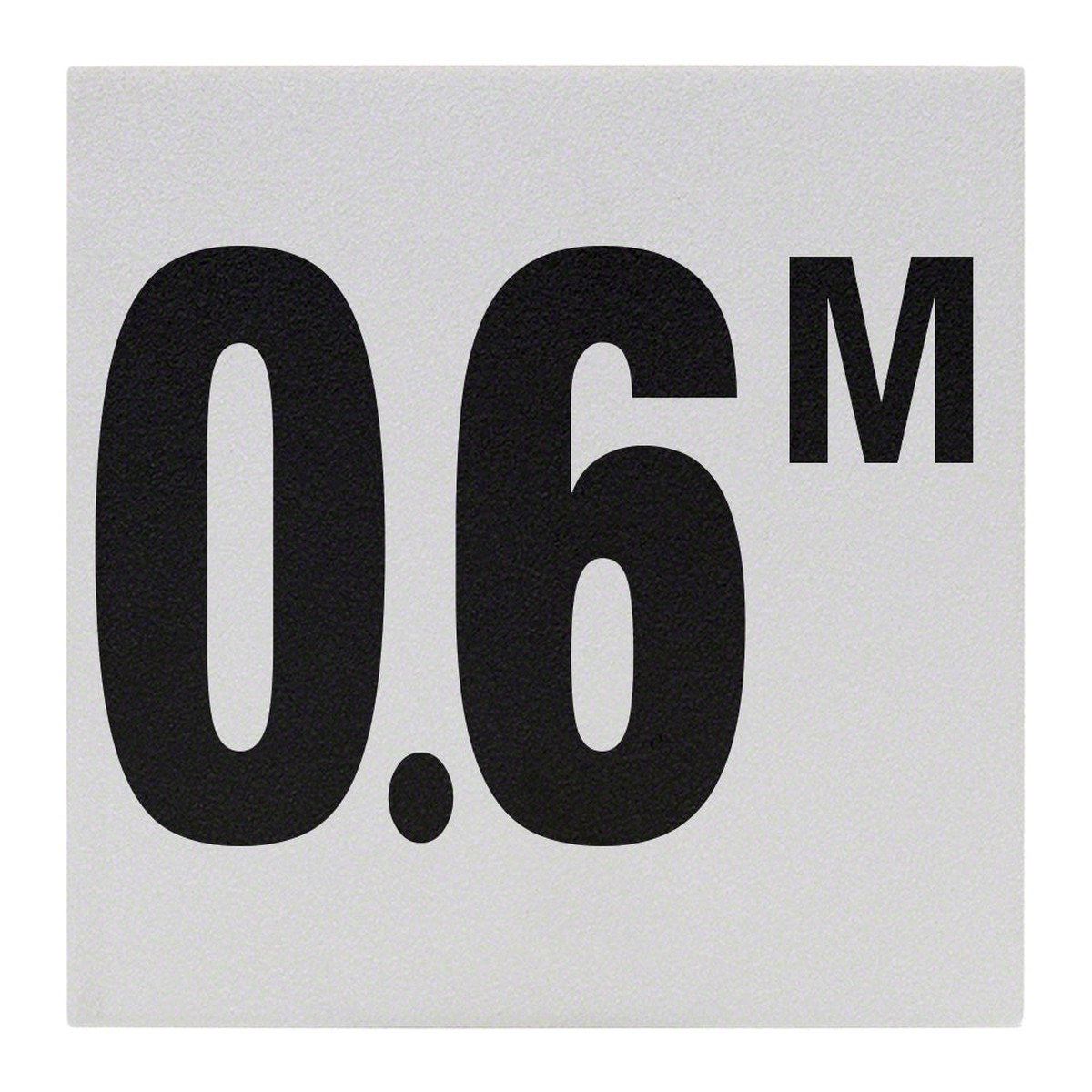 0.6 M Ceramic Skid Resistant Tile Depth Marker 6 Inch x 6 Inch with 4 Inch Lettering