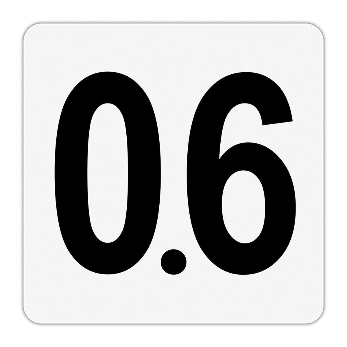 0.6 - Plastic Overlay Depth Marker - 6 x 6 Inch with 4 Inch Lettering