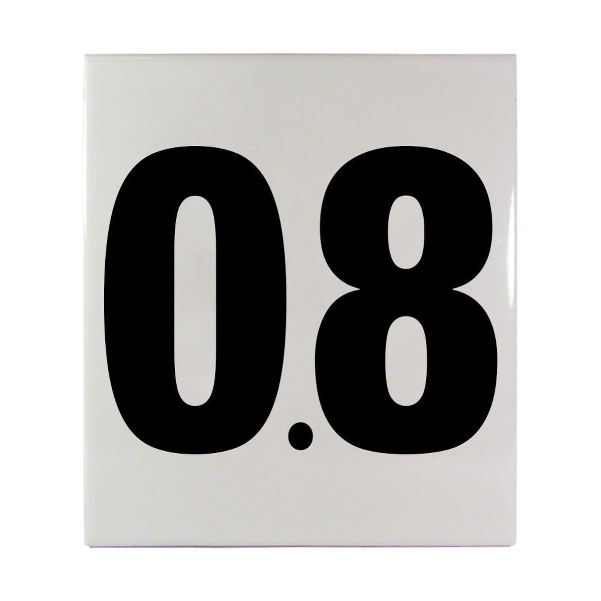 0.8 Ceramic Smooth Tile Depth Marker 6 Inch x 6 Inch with 4 Inch Lettering