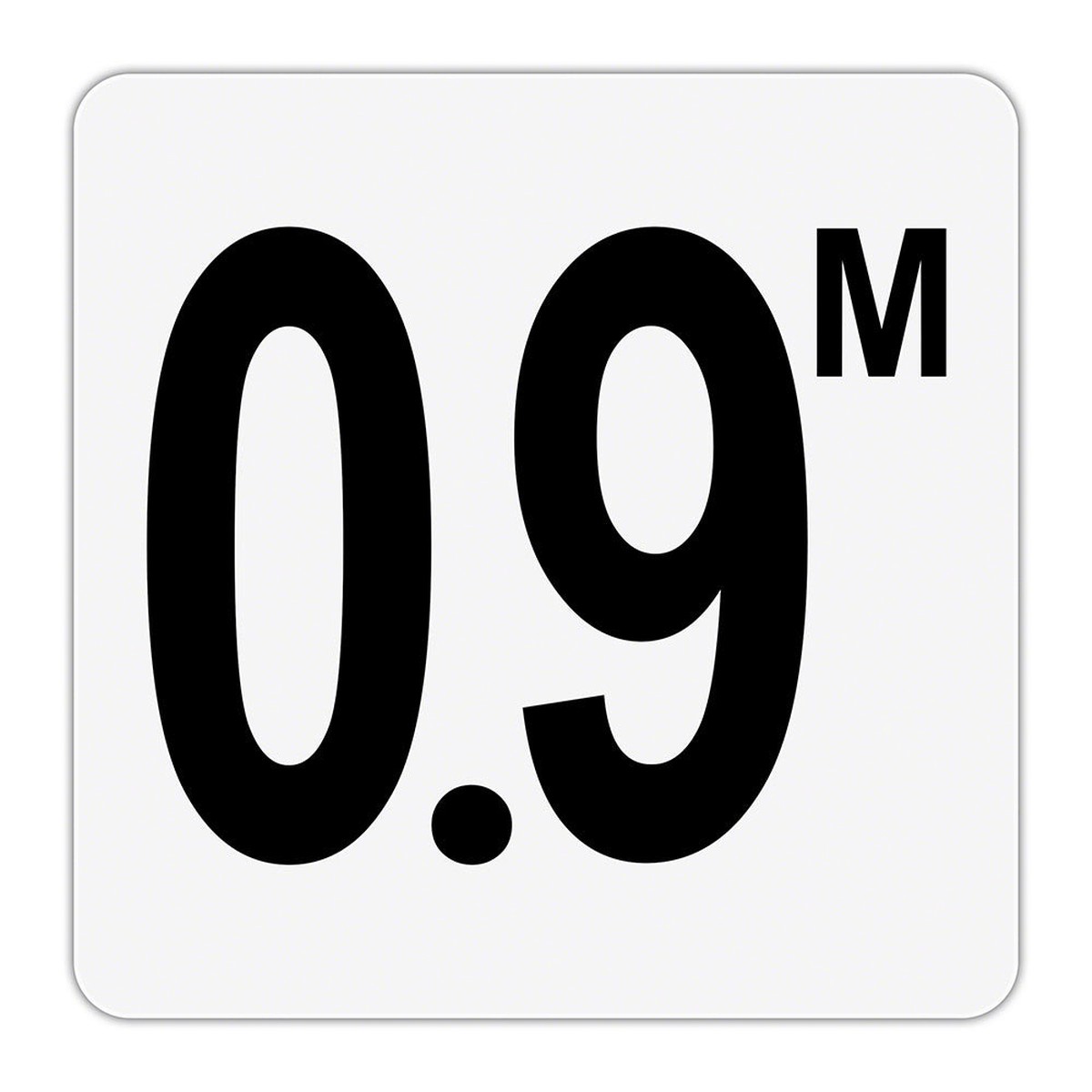 0.9 M - Plastic Overlay Depth Marker - 6 x 6 Inch with 4 Inch Lettering