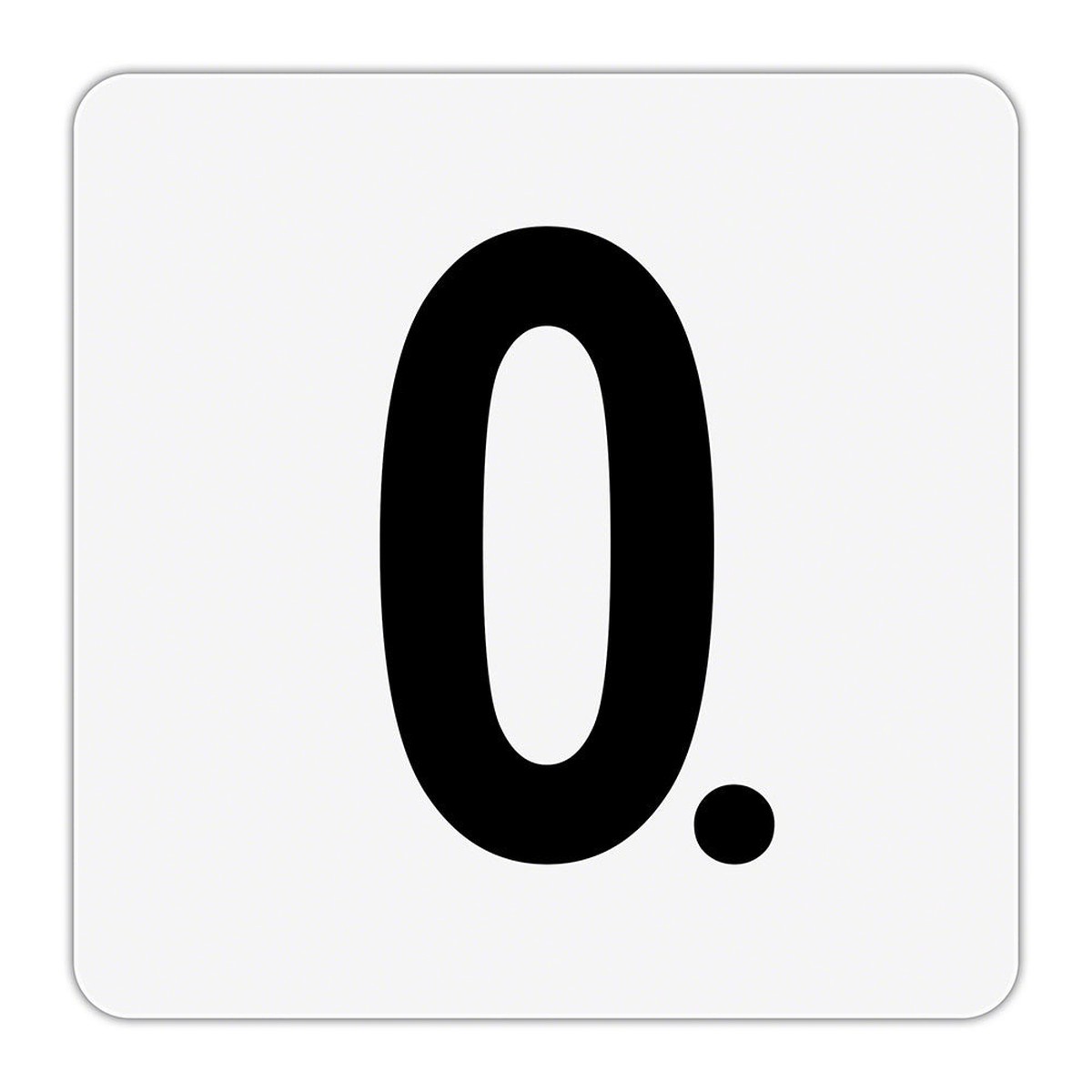 0. - Plastic Overlay Depth Marker - 6 x 6 Inch with 4 Inch Lettering