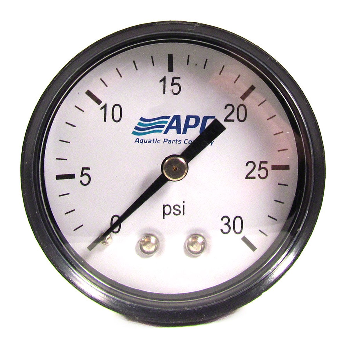 0 to 30 PSI Pressure Gauge - 1/4 Inch Back Mount - 2 Inch Face - Plastic Case
