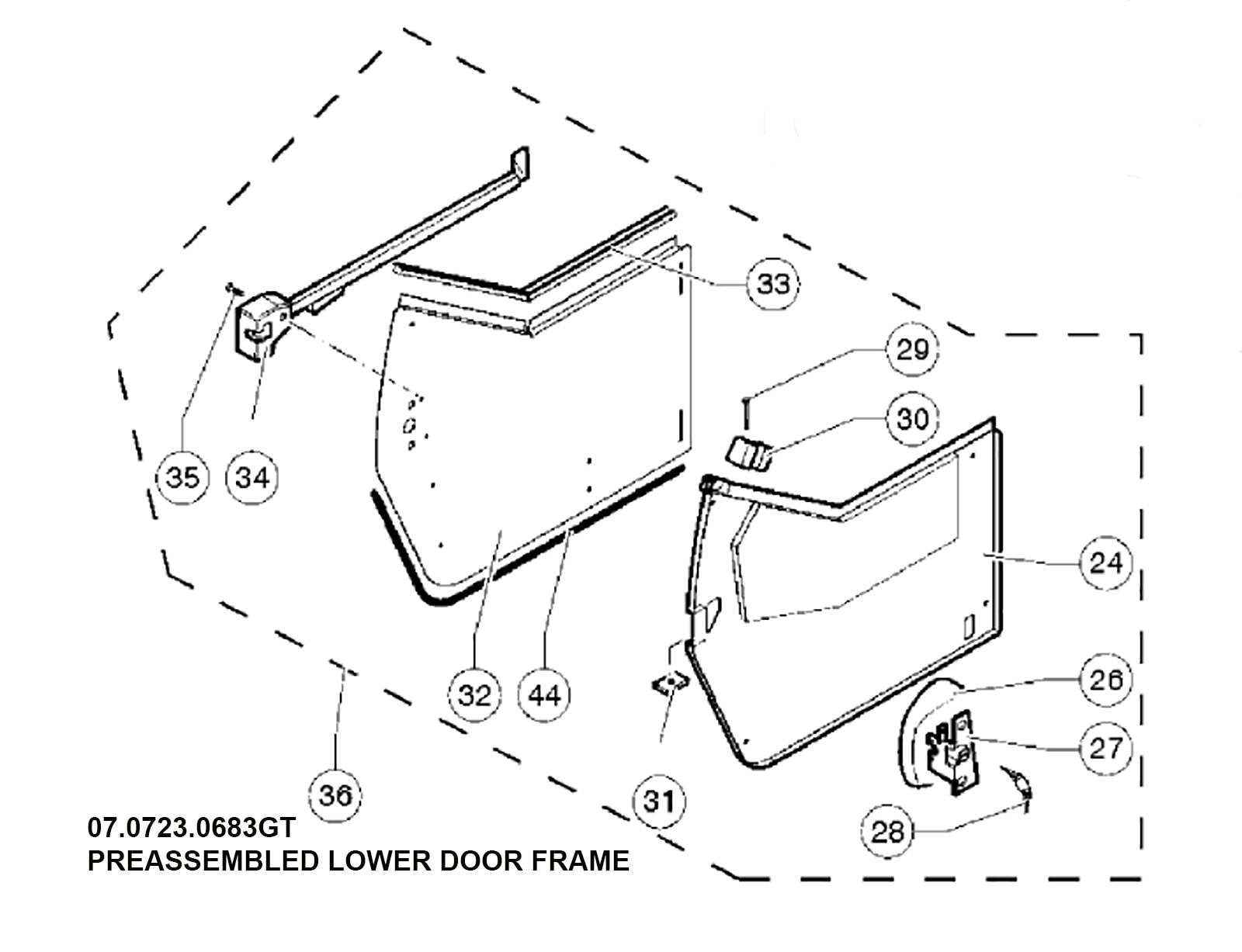 Genie Part # 07.0723.0683GT – Lower Door Frame