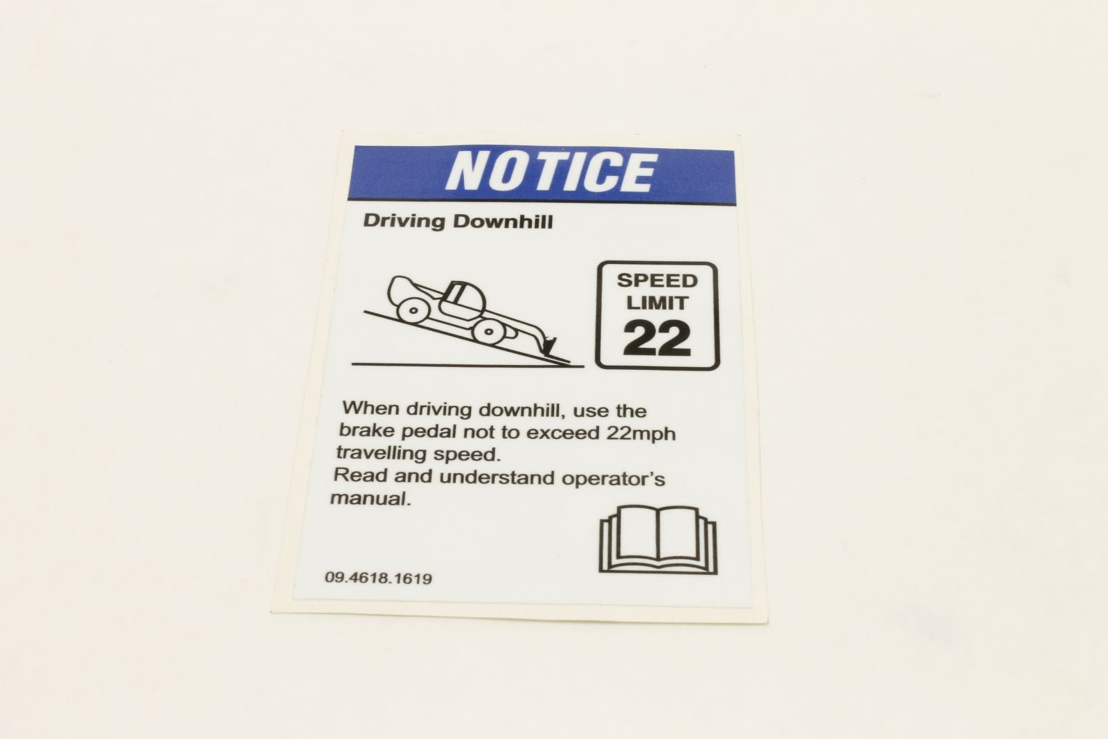 Genie Part # 09.4618.1619GT – Decal, Driving Downhill