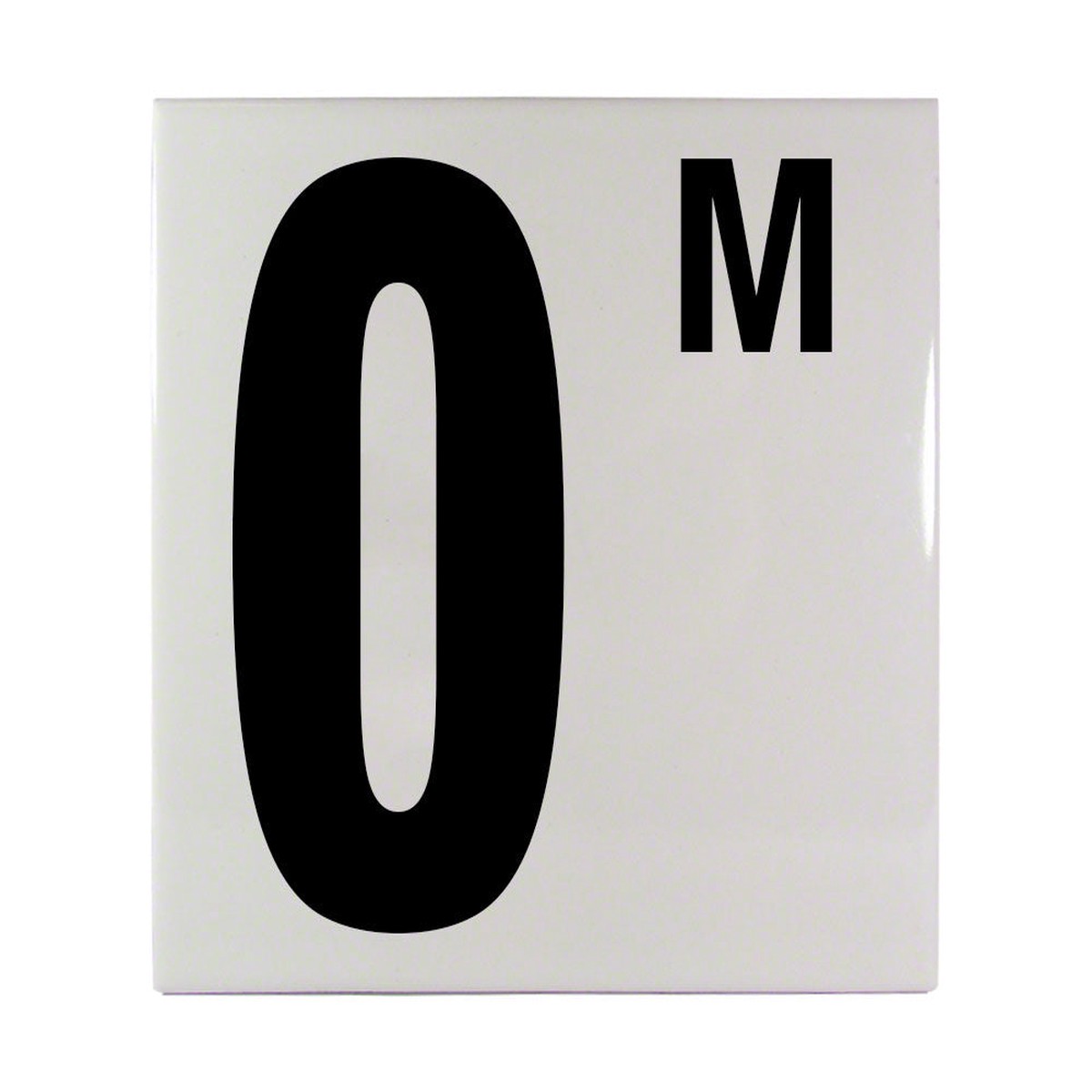 0M Metric Ceramic Smooth Tile Depth Marker 6 Inch x 6 Inch with 5 Inch Lettering