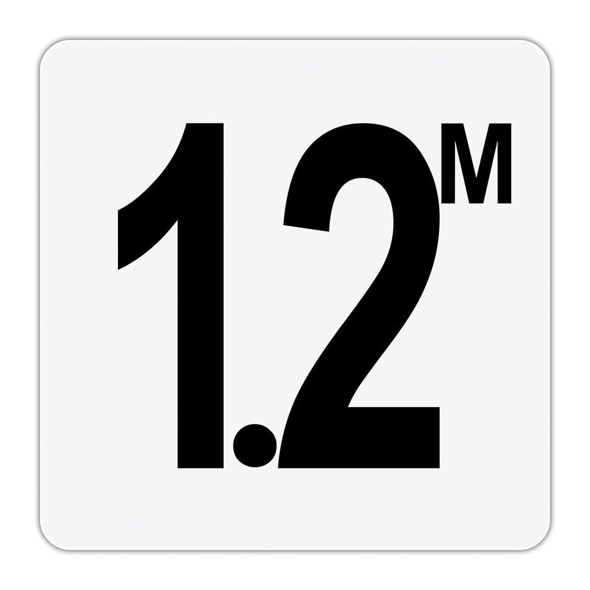 1.2 M - Plastic Overlay Depth Marker - 6 x 6 Inch with 4 Inch Lettering