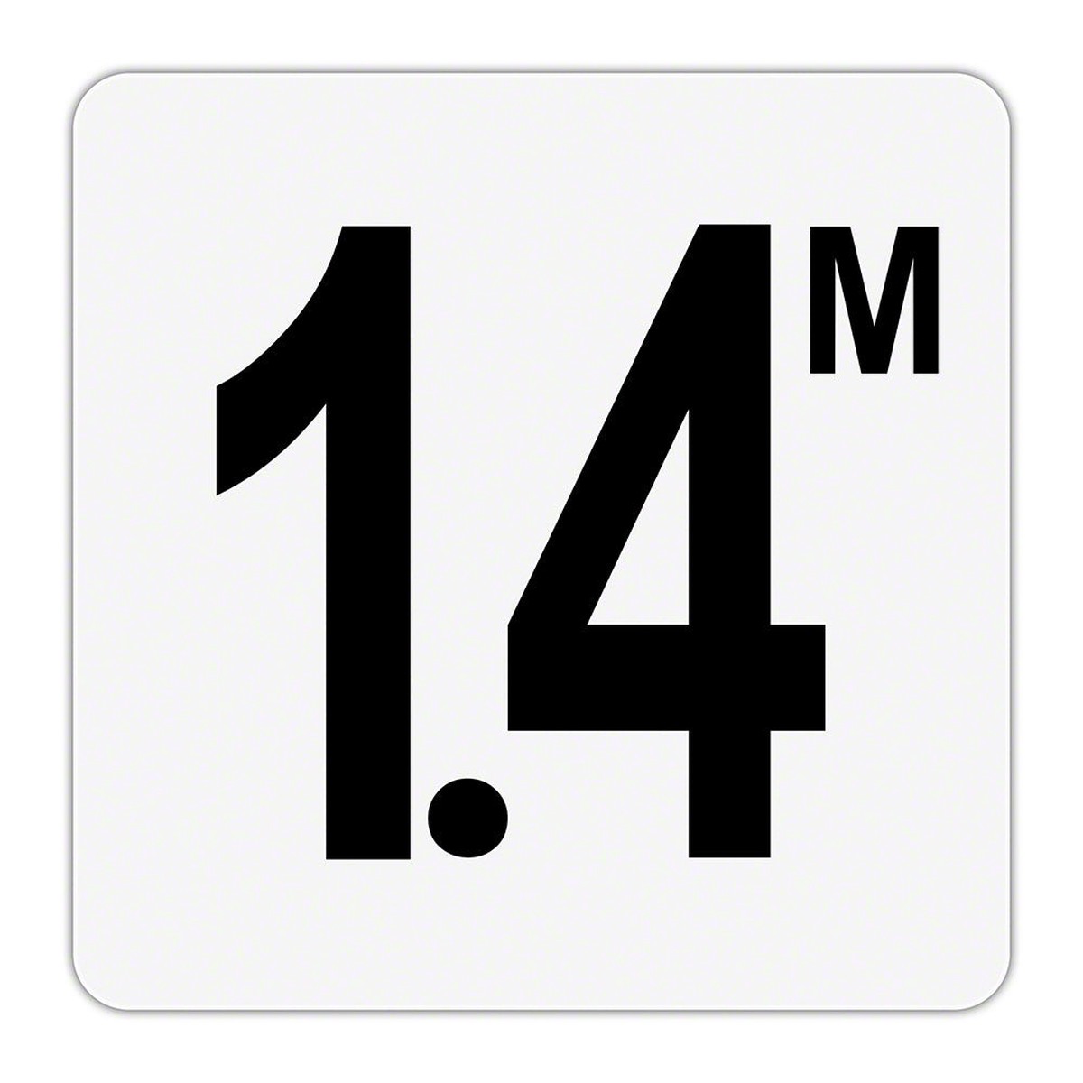 1.4 M - Plastic Overlay Depth Marker - 6 x 6 Inch with 4 Inch Lettering