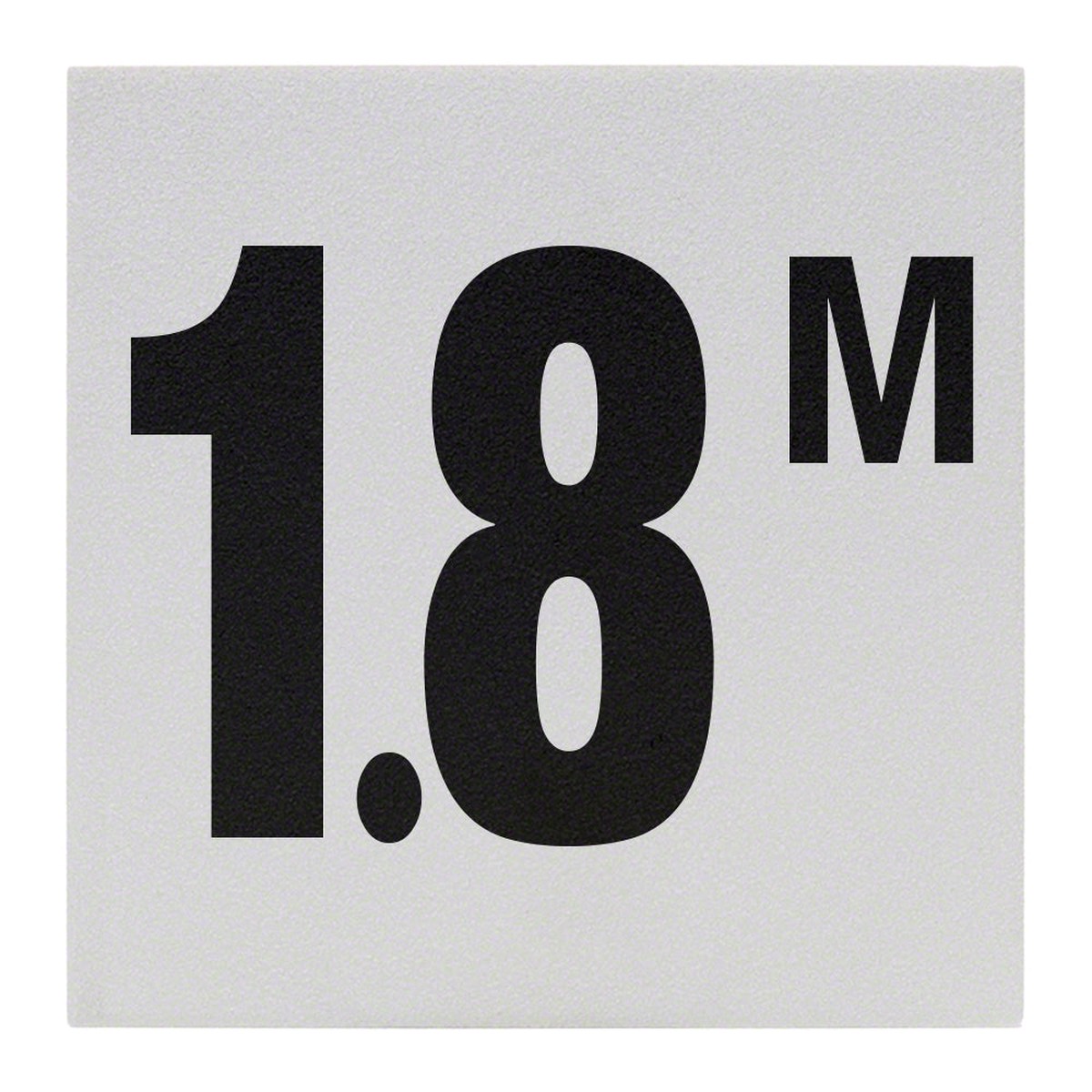 1.8 M Ceramic Skid Resistant Tile Depth Marker 6 Inch x 6 Inch with 4 Inch Lettering