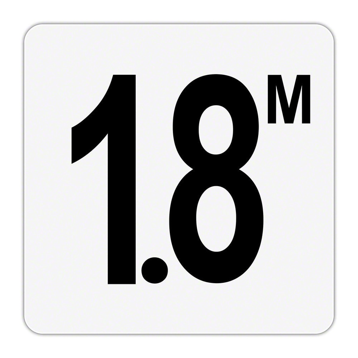 1.8 M - Plastic Overlay Depth Marker - 6 x 6 Inch with 4 Inch Lettering