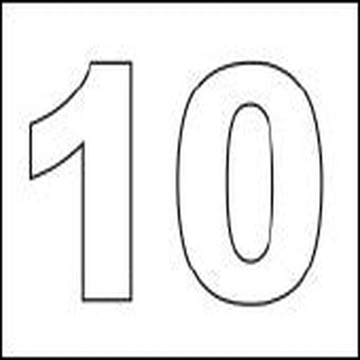 #10 Vinyl Depth Marker Stencil 8 Inch x 6 Inch with 4 Inch Lettering