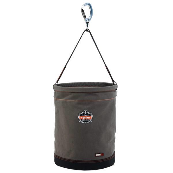 Ergodyne Arsenal 5945 Extra Large Swiveling Carabiner Canvas Hoist Bucket, Gray