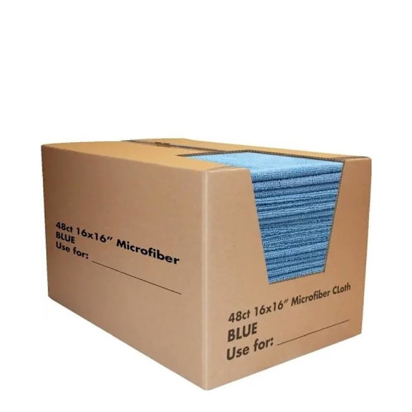 Renown Absorbent Microfiber Cleaning Cloths, Blue, GSM 300, Case Of 48