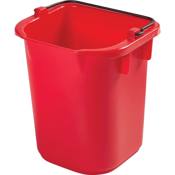 Rubbermaid Commercial 5 Quart Heavy-Duty Red Cleaning Cart Pail (4-Pack)