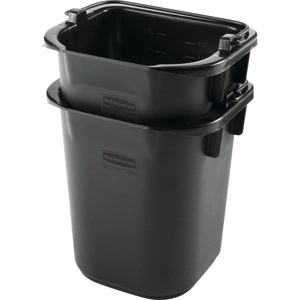 Rubbermaid Commercial 5 Quart Heavy-Duty Cleaning Pail (4-Pack) (Black)