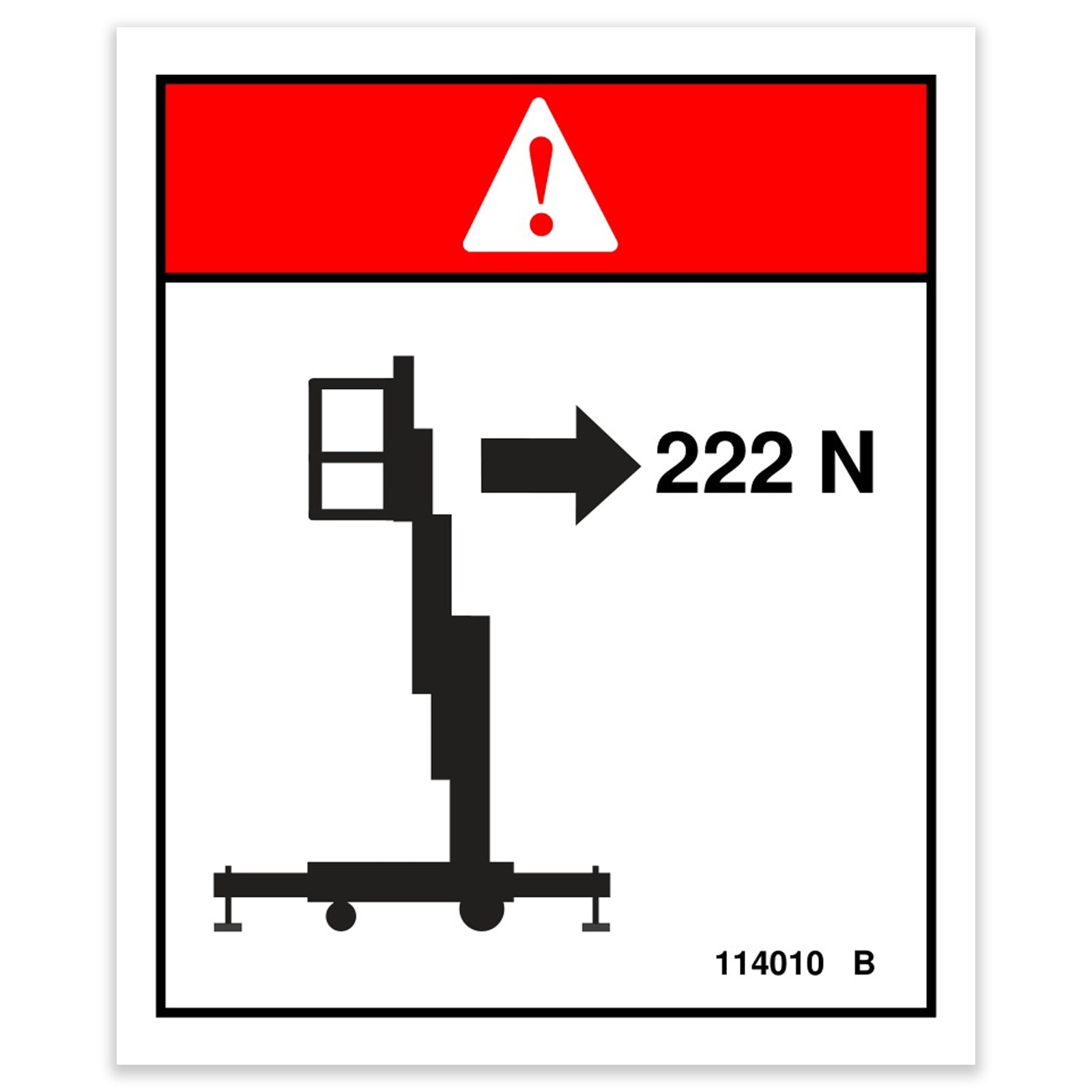 Genie Part # 114010GT – Decal, Danger-Side Force