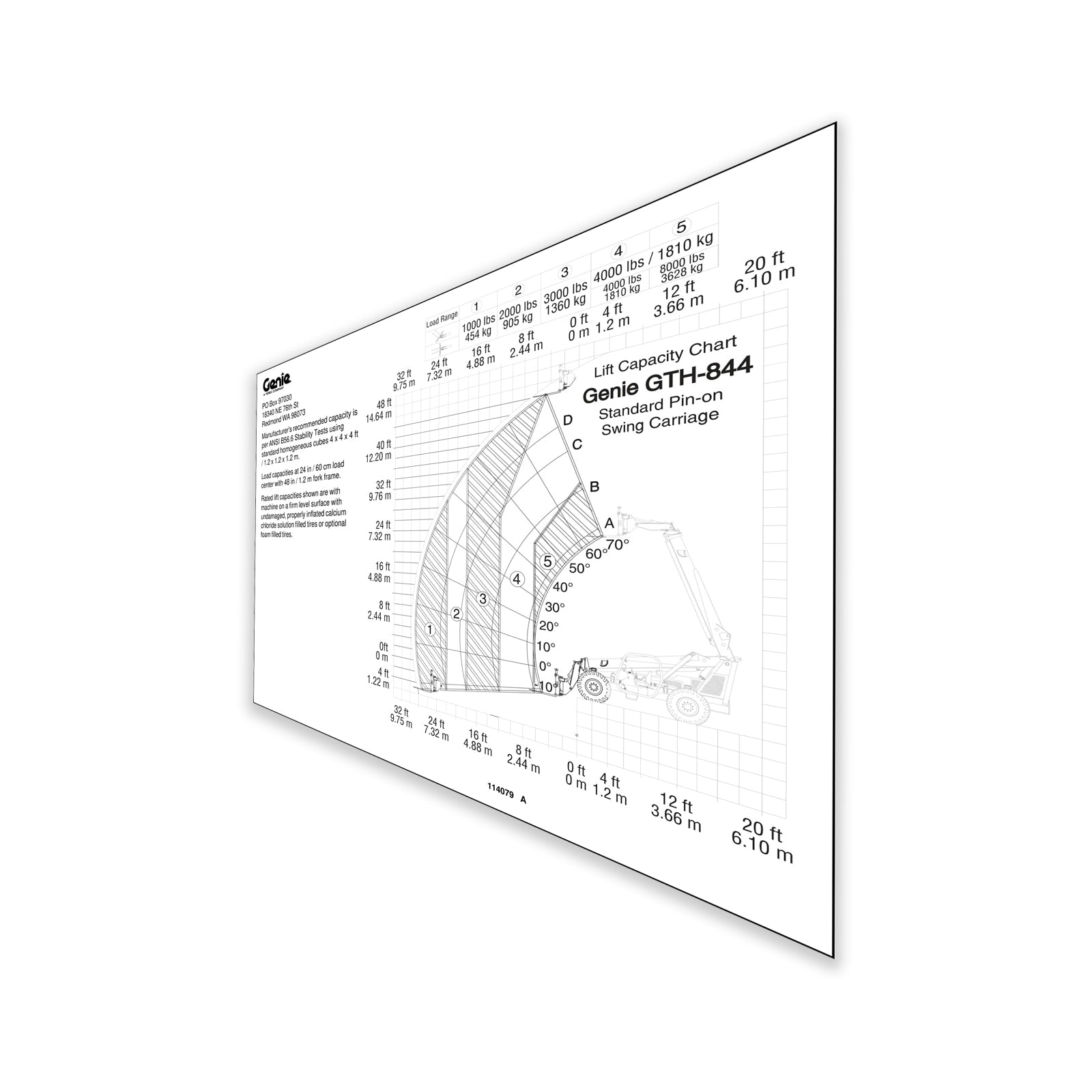 Genie Part # 114079GT – Load Chart