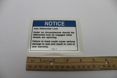 Genie Part # 114093GT – Axle Differential Decal