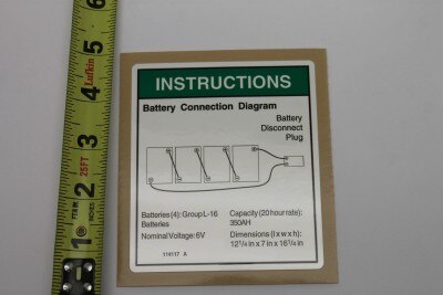 Genie Part # 114117GT – Batt Conn Diagram