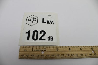 Genie Part # 114160GT – Decal, Label, Decibel 102