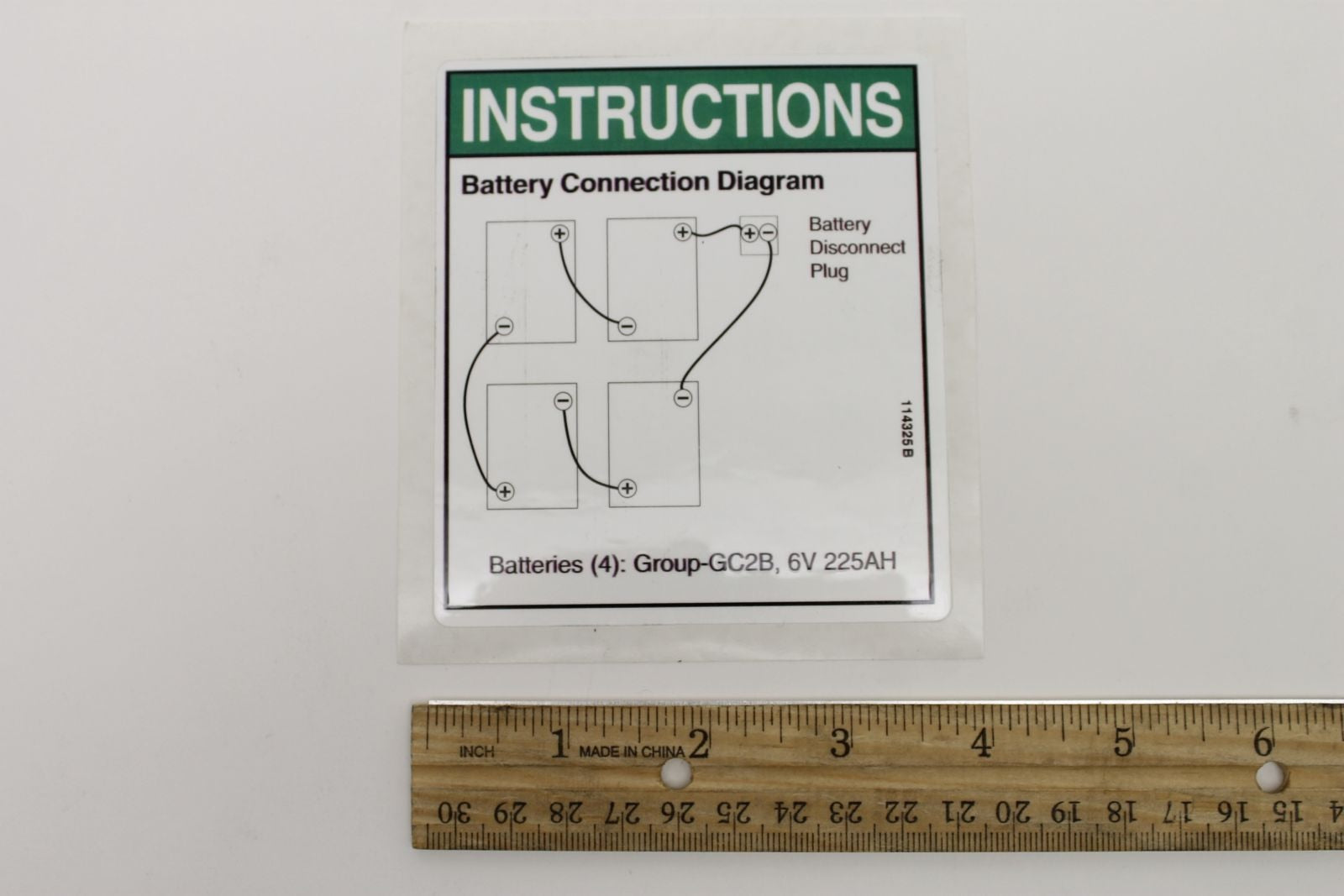 Genie Part # 114325GT – Battery Conn Diag