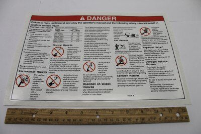 Genie Part # 114329GT – Decal, General Safety, Wide