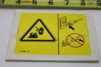 Genie Part # 114334GT – Decal Symbol Electric Hazard Plug