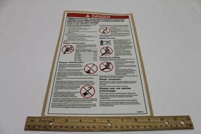 Genie Part # 114389FRGT – Decal, Danger, General Safety