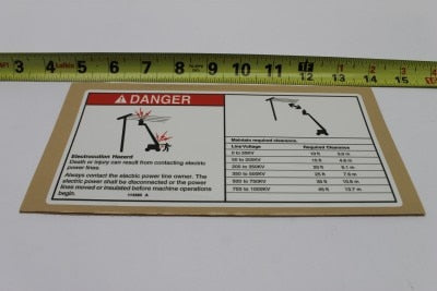 Genie Part # 114390GT – Decal, Danger, Elect Hazard