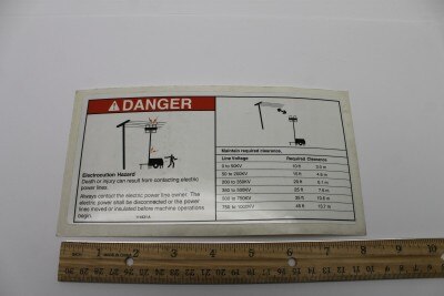 Genie Part # 114431GT – Decal, Danger, Electrocution Hzd
