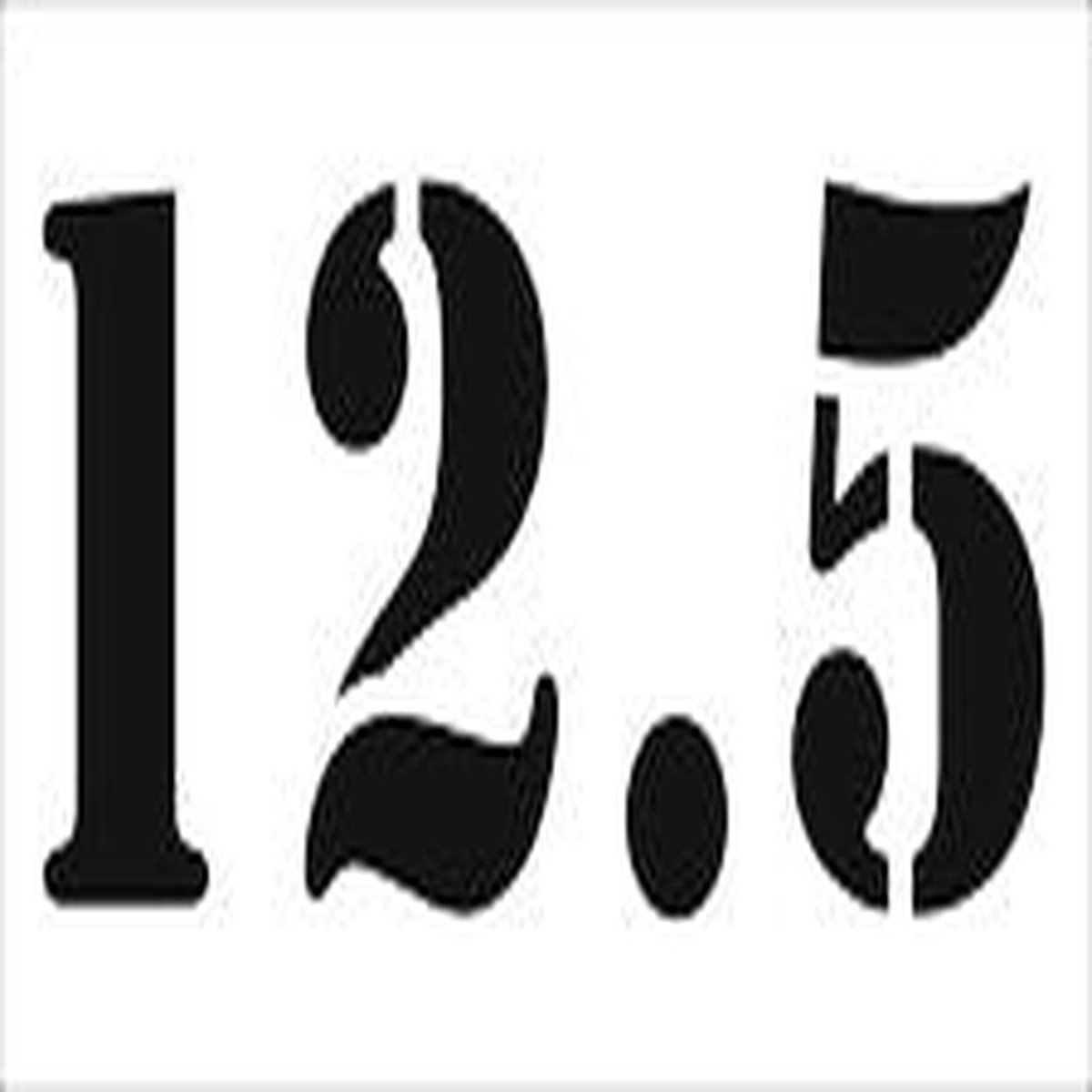 #12.5 Reusable Depth Marker Stencil - 12 Inch x 6 Inch with 4 Inch Lettering