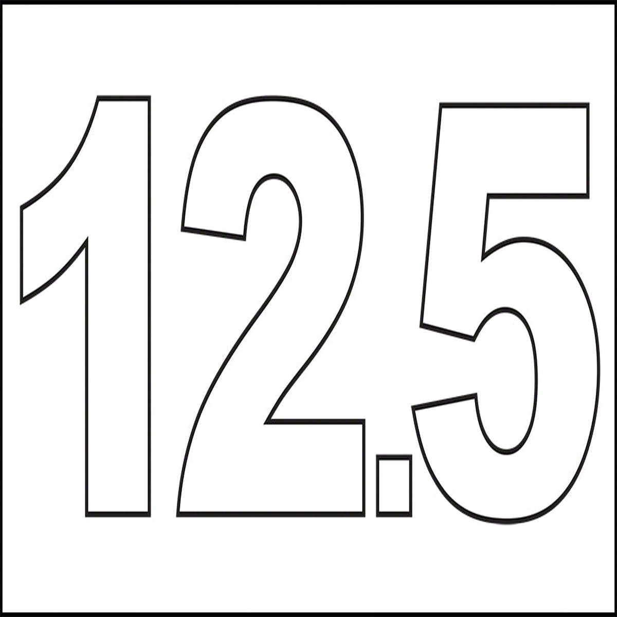 #12.5 Vinyl Depth Marker Stencil 11 Inch x 6 Inch With 4 Inch Lettering