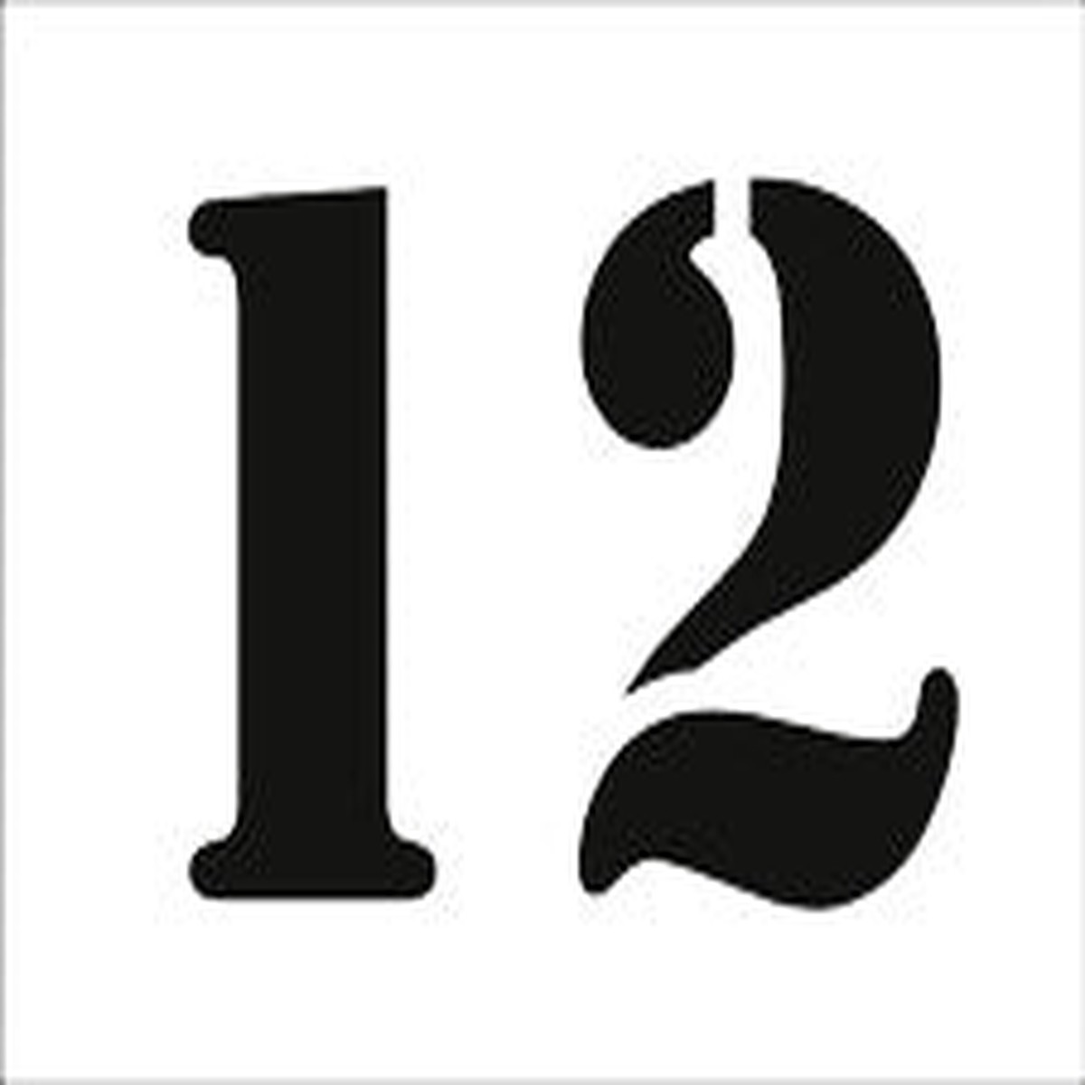 #12 Reusable Depth Marker Stencil - 10 Inch x 6 Inch with 4 Inch Lettering