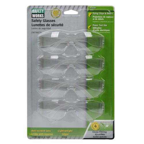 Safety Works Safety Glasses 4 Pack