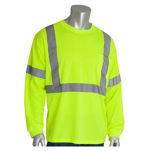 ANSI Class 3 Type R High-Vis Long Sleeve Shirt Lime Large