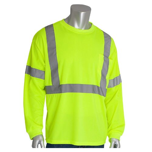 ANSI Class 3 Type R High-Vis Long Sleeve Shirt Lime Extra 2XL
