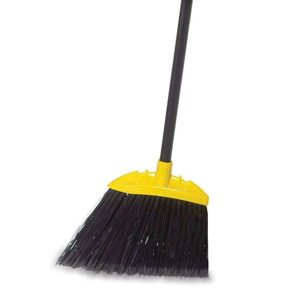 Rubbermaid Commercial Jumbo Smooth Sweep Angle Broom With 56 In. Black Metal Handle, 6-Pack