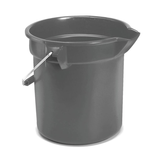 Rubbermaid Commercial BRUTE 10 Qt. Round Bucket, Gray, 12-Pack