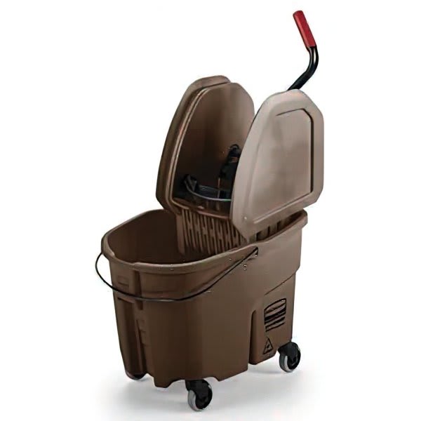 Rubbermaid Commercial 32 Quart Plastic Mop Bucket W/ Down-Press Wringer