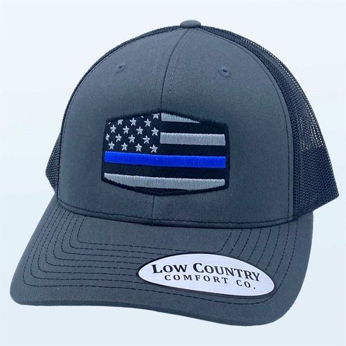 Low Country Blue Line, Charcoal/Black Snapback Hat