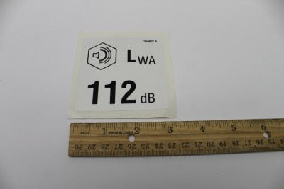 Genie Part # 1254807GT – Decal, Label, 112 Db