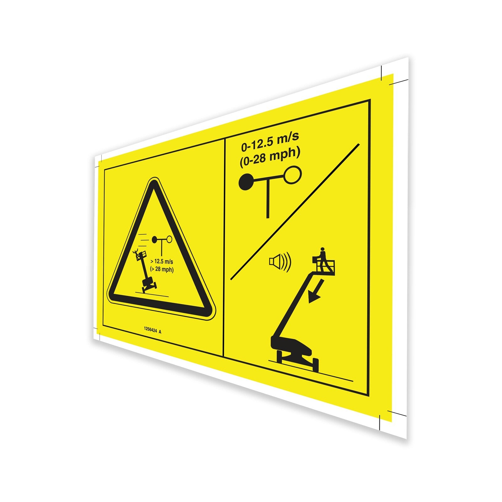 Genie Part # 1256424GT – Decal, Danger, Tip-Over Hazard Anemometer, Symbol