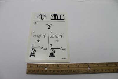 Genie Part # 1257660GT – Decal, Emergency Lowering