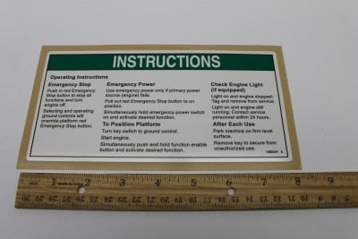 Genie Part # 1262347GT – Decal, Operating Instructions