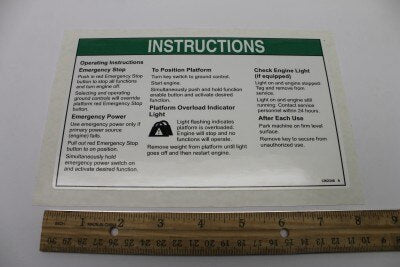 Genie Part # 1262348GT – Decal, Operating Instructions
