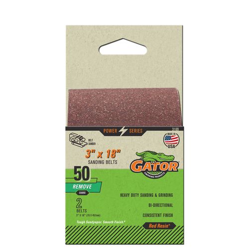3" x 18" Gator Sanding Belts (Coarse 50 Grit (2 Pack)