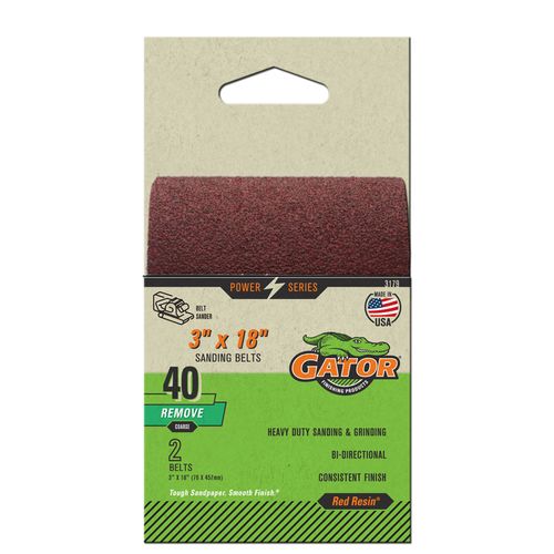 3" x 18" Gator Sanding Belts (Coarse 40 Grit (2 Pack)