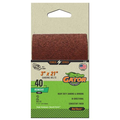3" x 21" Gator Sanding Belts (Coarse 40 Grit (2 Pack)