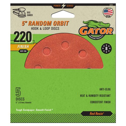 5" Gator Random Orbit Sanding Discs - Very Fine 220 Grit (5 Pack)